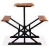 Bar Table with Benches Solid Acacia Wood 80x50x107 cm