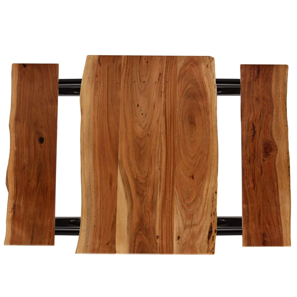 Bar Table with Benches Solid Acacia Wood 80x50x107 cm