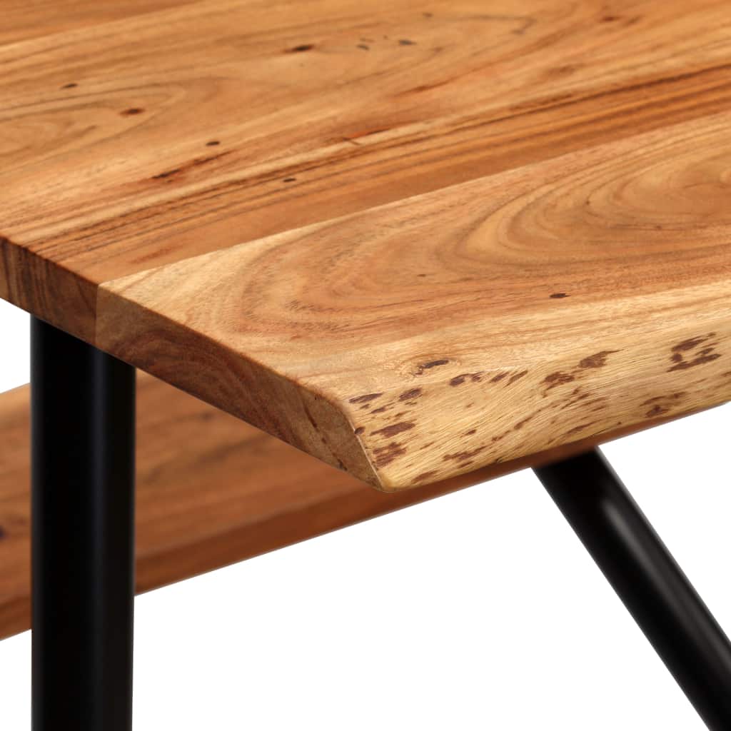Bar Table with Benches Solid Acacia Wood 80x50x107 cm