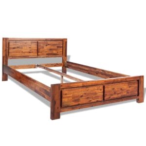 Bed Frame Brown Solid Acacia Wood 180x200 cm