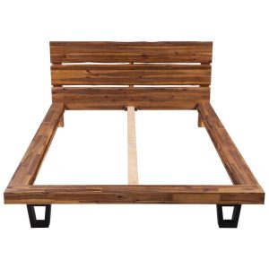 Live Edge Bed Frame Solid Acacia Wood 140x200 cm