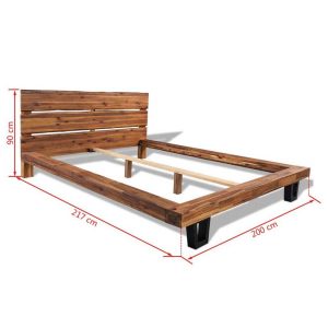 Bed Frame Solid Acacia Wood 180X200 Cm