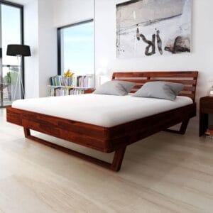 Bed Frame Solid Acacia Wood 180x200 cm