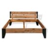 Bed Frame Solid Acacia Wood Steel 180x200 cm 6FT Super King