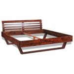 Bed with Bedside Cabinet Acacia Wood Brown 180 cm 6