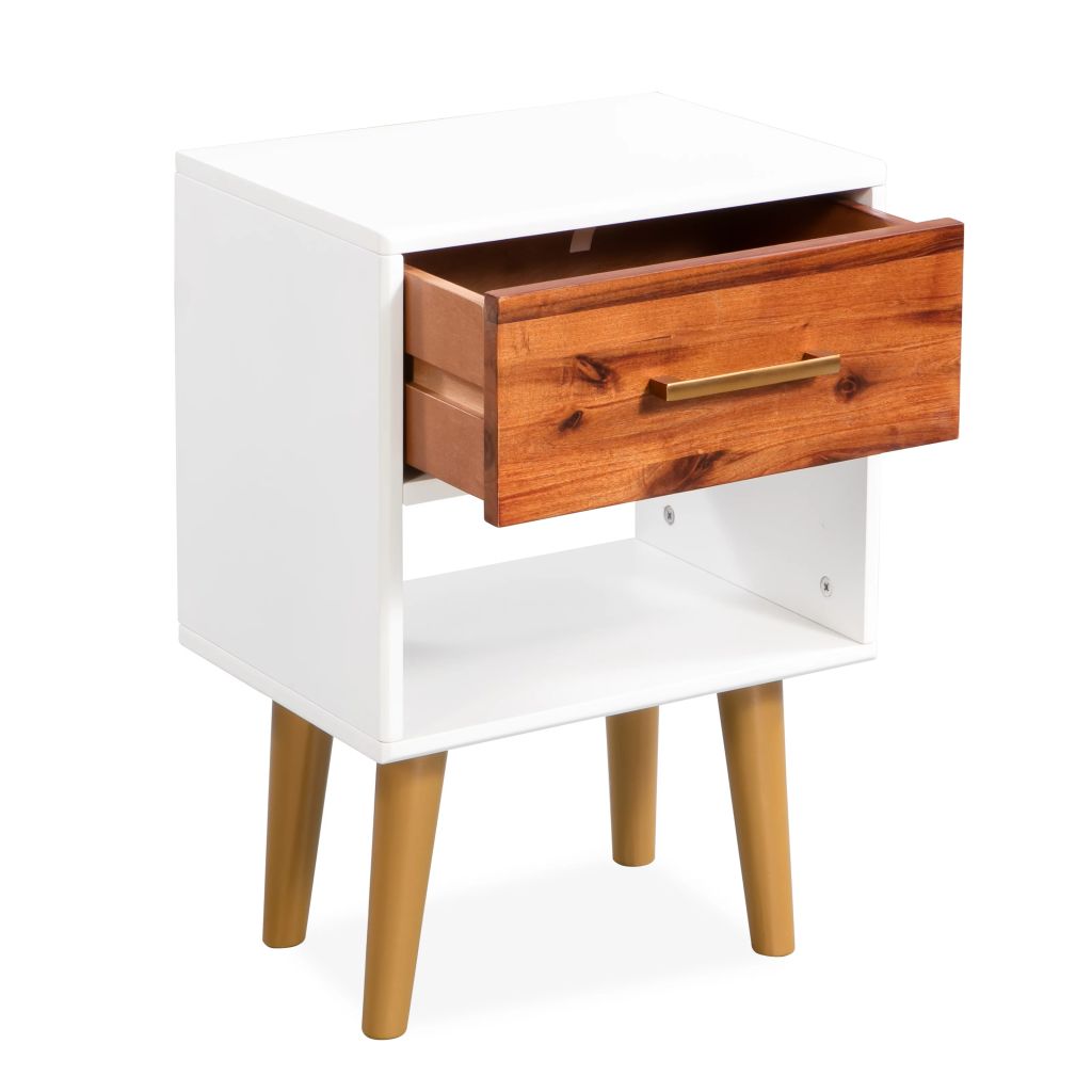 Bedside Cabinet Solid Acacia Wood 40x30x45 cm