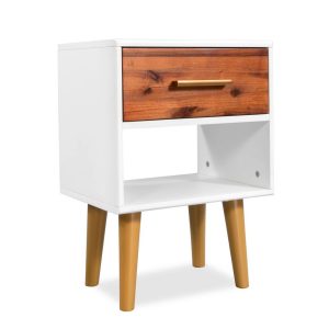 Bedside Cabinet Solid Acacia Wood 40x30x45 cm