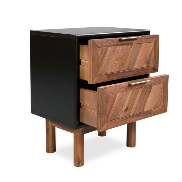 Bedside Cabinet Solid Acacia Wood 40x30x53 cm