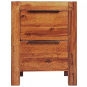 Bedside Cabinet Solid Acacia Wood Brown 45x42x58 cm