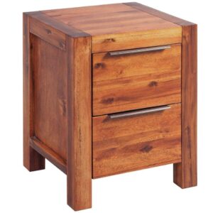 Bedside Cabinet Solid Acacia Wood Brown 45x42x58 cm