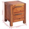 Bedside Cabinet Solid Acacia Wood Brown 45x42x58 cm