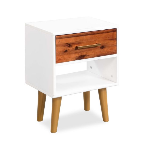 Bedside Cabinets 2 Pcs Solid Acacia Wood 40X30X45 Cm