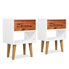 Bedside Cabinets 2 pcs Solid Acacia Wood 40x30x45 cm