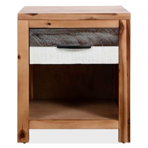 Bedside Table Solid Acacia Wood 40X30X48 Cm