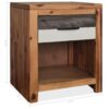 Bedside Table Solid Acacia Wood 40x30x48 cm