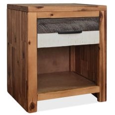 Bedside Table Solid Acacia Wood 40x30x48 cm