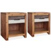 Bedside Tables 2 pcs Solid Acacia Wood 40x30x48 cm