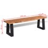 Industrial Bench Solid Acacia Wood 145 cm