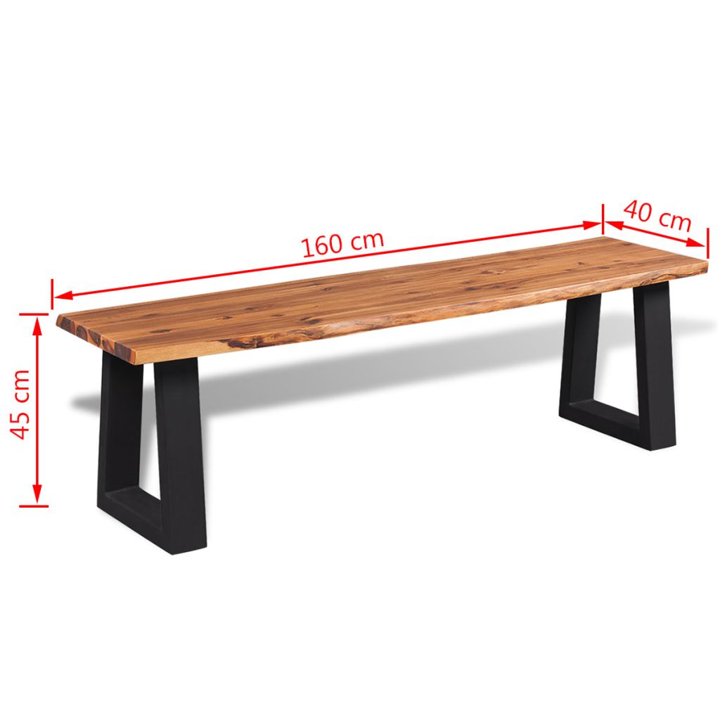 Industrial Bench Solid Acacia Wood 160 cm