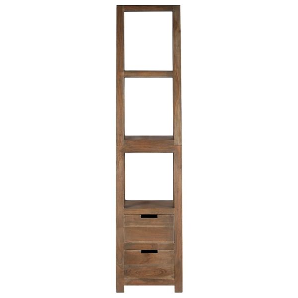 Bookshelf Solid Acacia Wood 40x45x175 cm Grey
