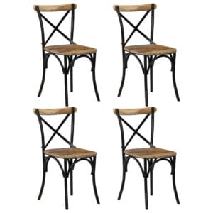 Casa Black Cross Chairs 4 pcs Solid Mango Wood