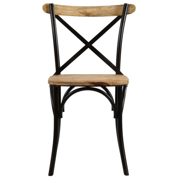 Casa Black Cross Chairs 4 Pcs Solid Mango Wood