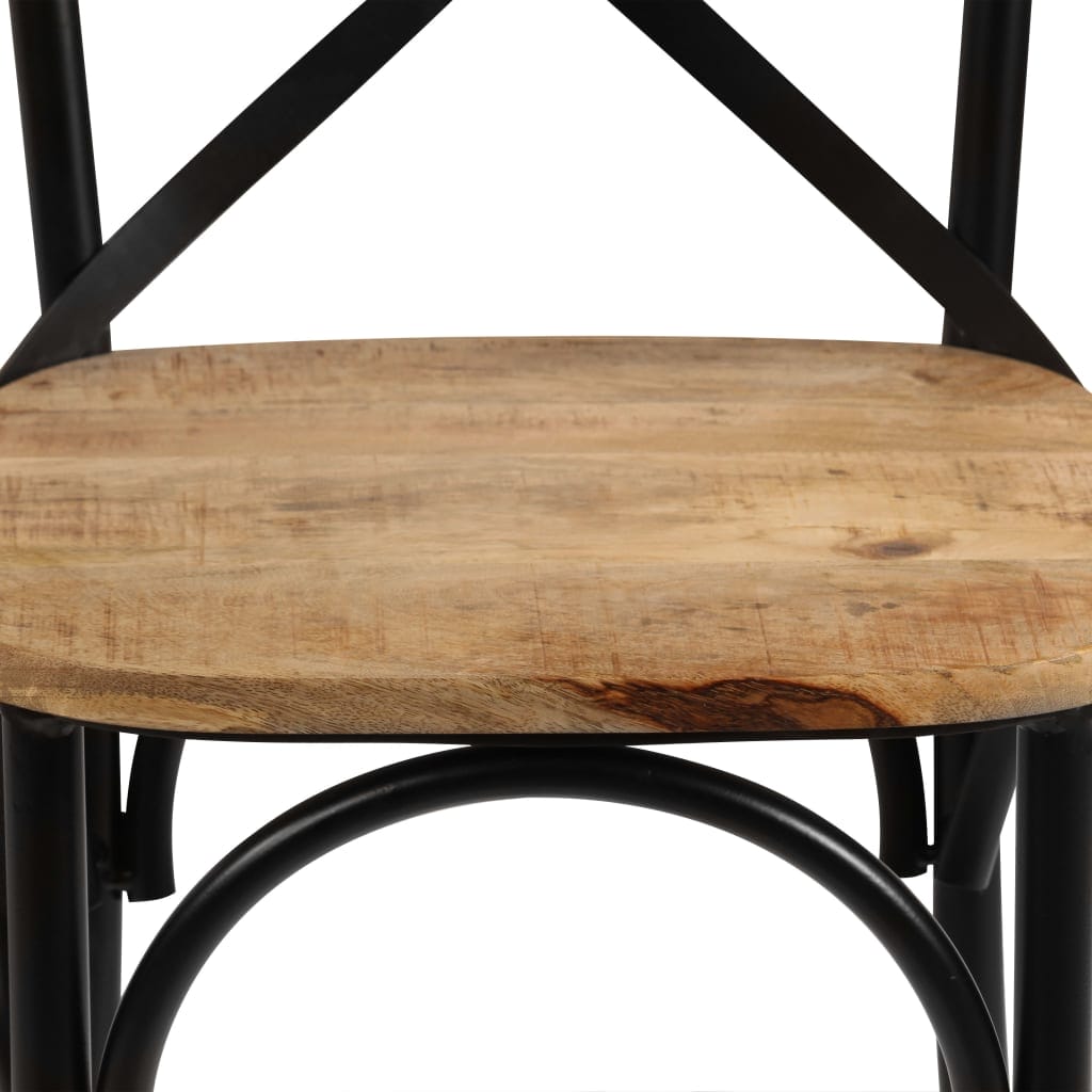 Casa Black Cross Chairs 4 pcs Solid Mango Wood