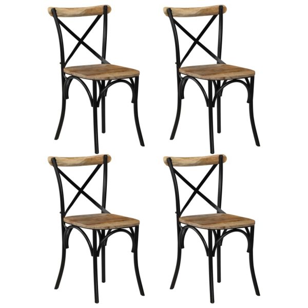 Casa Black Cross Chairs 4 Pcs Solid Mango Wood