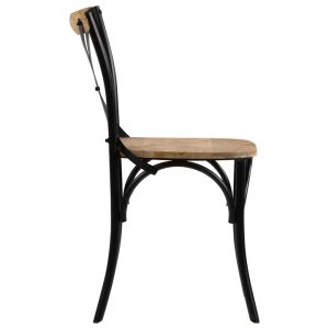 Casa Black Cross Chairs 6 pcs Solid Mango Wood