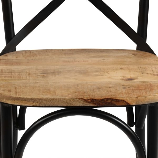 Casa Black Cross Chairs 6 pcs Solid Mango Wood