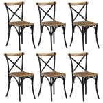 Casa Black Cross Chairs 6 pcs Solid Mango Wood 1