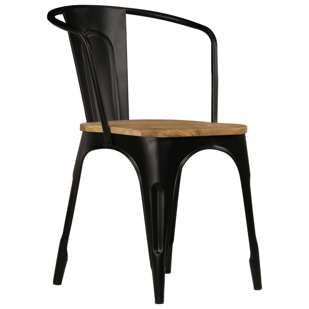 Casa Black Dining Chairs 6 pcs Solid Mango Wood