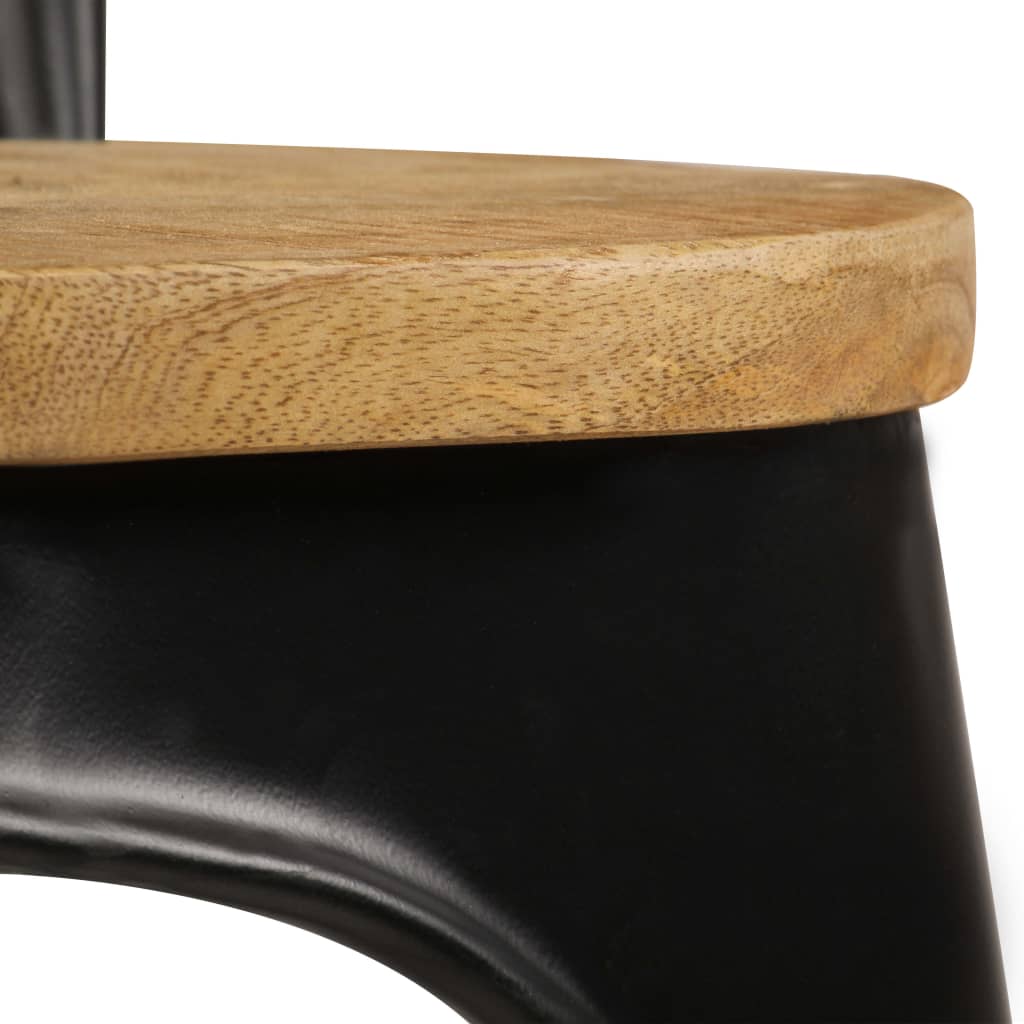 Casa Black Dining Chairs 6 pcs Solid Mango Wood