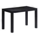Casa Black Dining Table 118x60x76 cm Solid Mango Wood 5