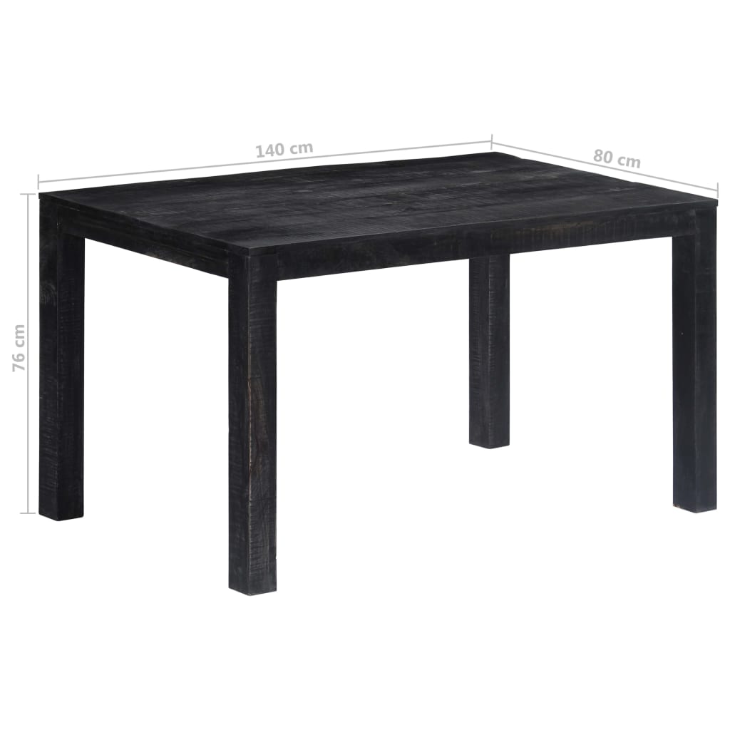 Casa Black Dining Table 140x80x76 cm Solid Mango Wood