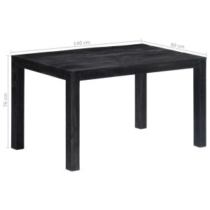 Casa Black Dining Table 140X80X76 Cm Solid Mango Wood