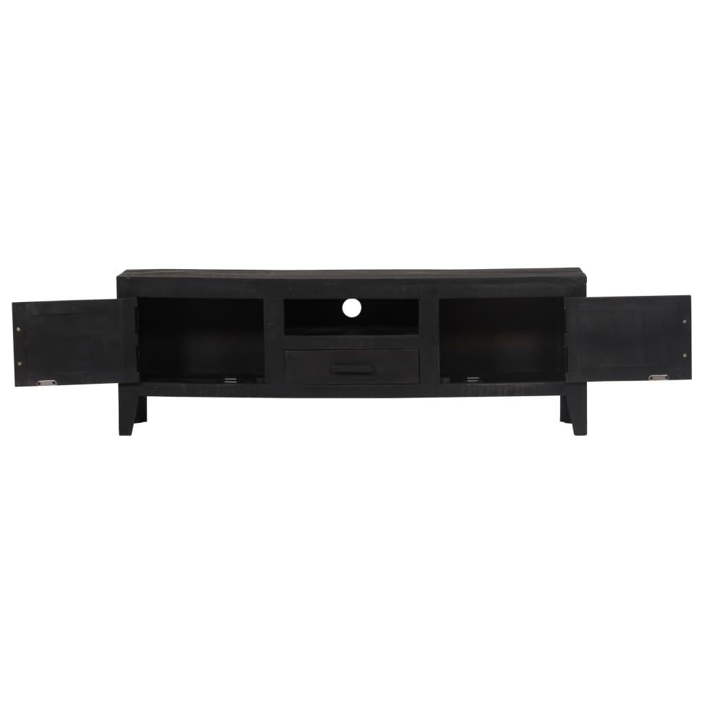 Casa Black TV Cabinet 118x30x40 cm Solid Mango Wood