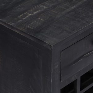 Casa Black Wine Rack 56x35x75 cm Solid Mango Wood