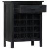 Casa Black Wine Rack 56x35x75 cm Solid Mango Wood