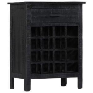 Casa Black Wine Rack 56x35x75 cm Solid Mango Wood