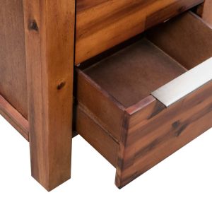 Chest Of Drawers Solid Acacia Wood 45X32X115 Cm