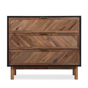 Chest of Drawers Solid Acacia Wood 90x33.5x80 cm