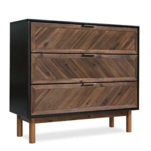 Chest of Drawers Solid Acacia Wood 90x33.5x80 cm