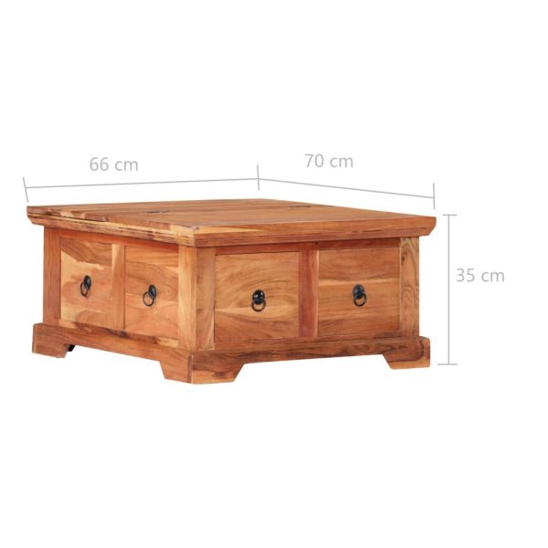 Coffee Table 66x70x35 cm Solid Acacia Wood