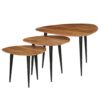 Coffee Table Set 3 Pieces Solid Acacia Wood