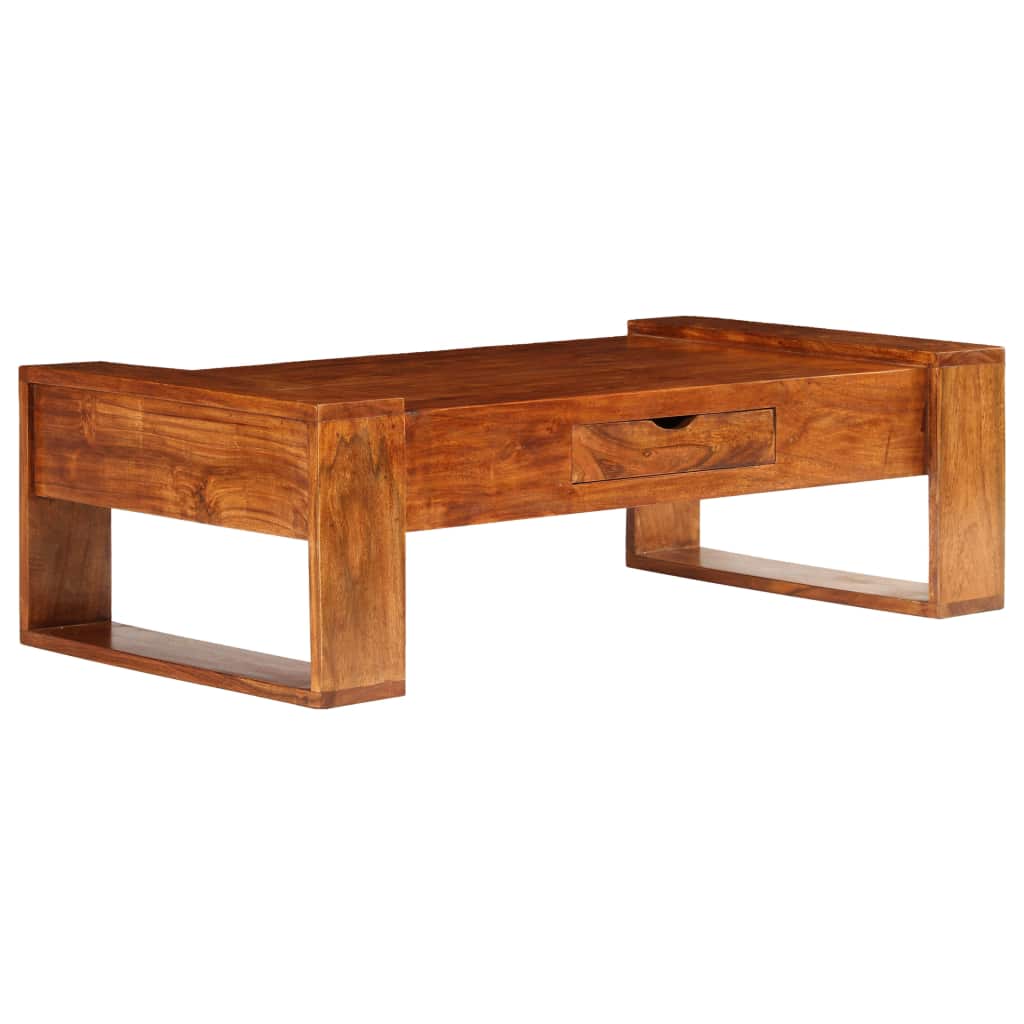 Coffee Table Solid Acacia Wood 100x50x30 cm Brown