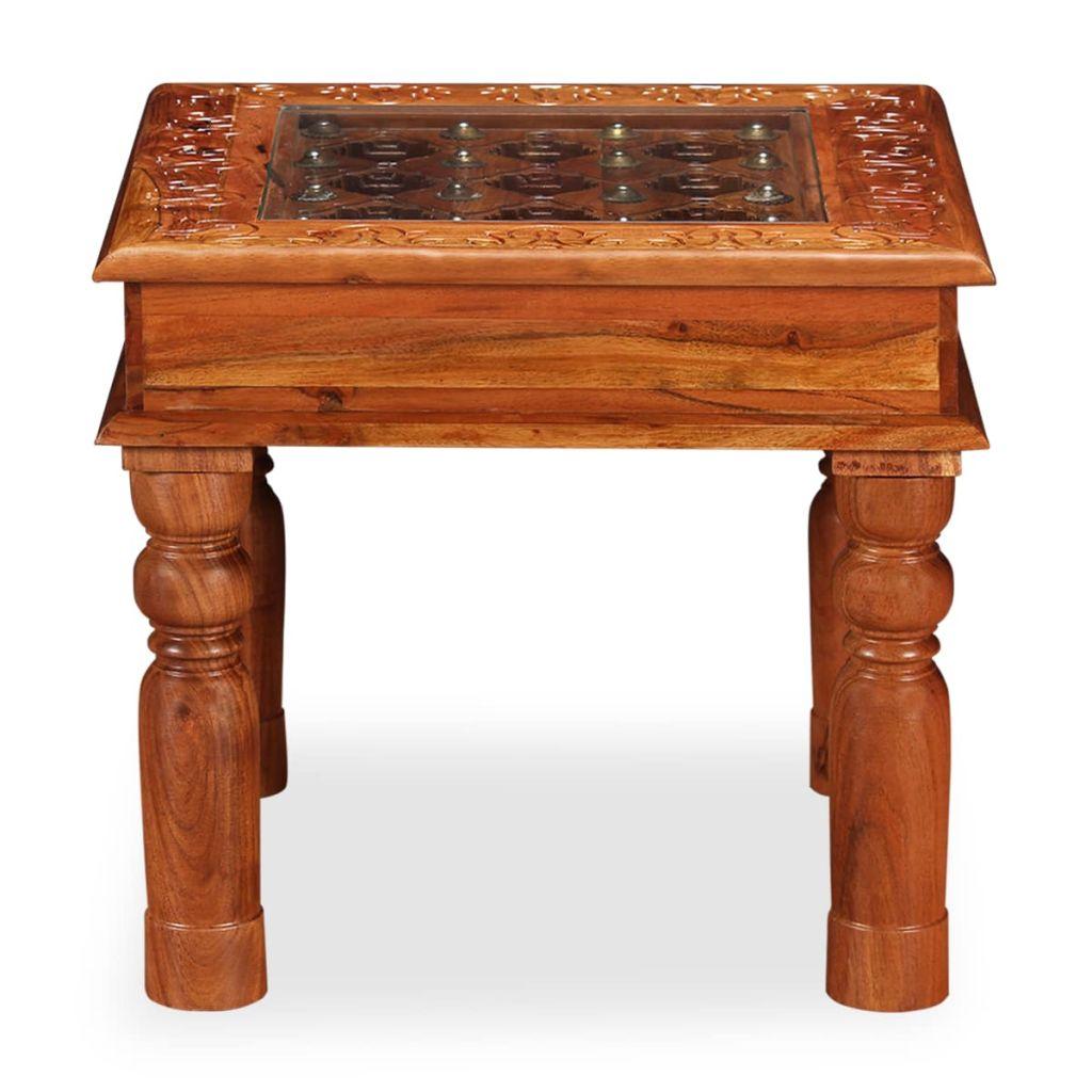 Coffee Table Solid Acacia Wood 45x45x40 cm