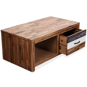Coffee Table Solid Acacia Wood 90X50X37.5 Cm