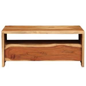 Coffee Table & TV Stand Solid Acacia Wood Live Edges 90x50x40 cm Natural