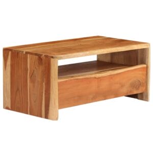 Coffee Table & TV Stand Solid Acacia Wood Live Edges 90x50x40 cm Natural
